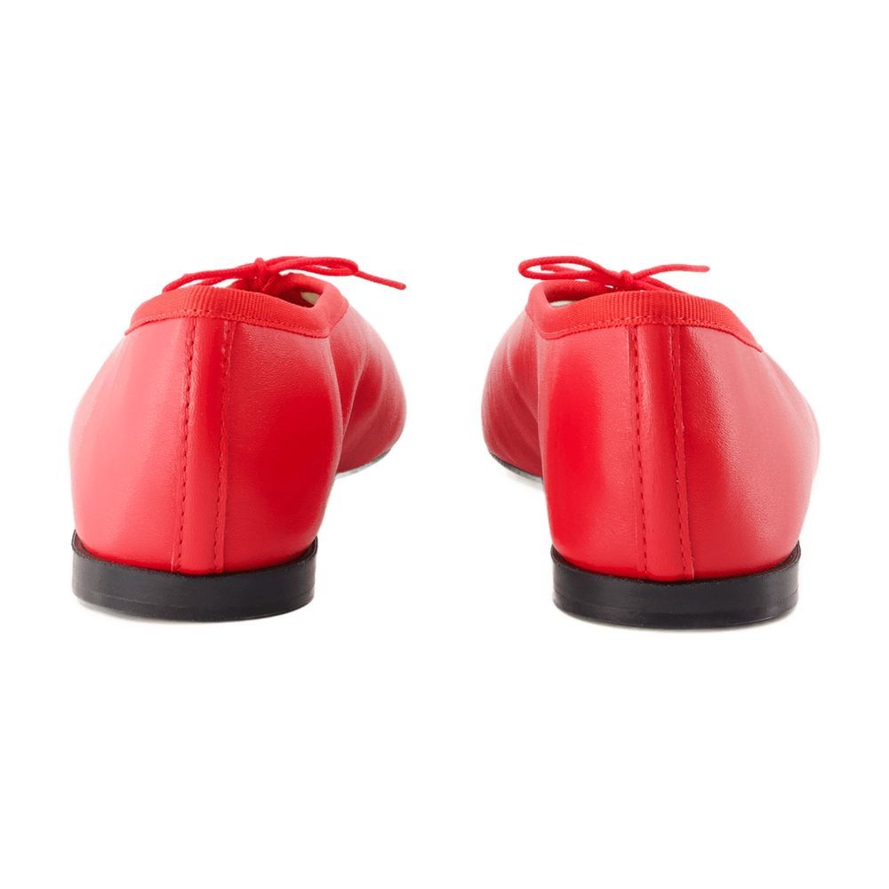 Marine Serre 'lilou' Red Ballerinas With Bow Detail And Low Heel