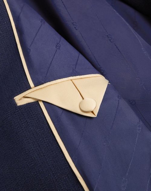 Valentino Tailored Bow-detail Jacket Crafted From Lightweight Viscose In Blue
