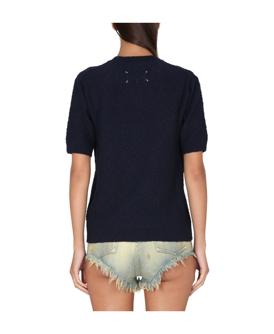 Maison Margiela Textured Knit Top In Black