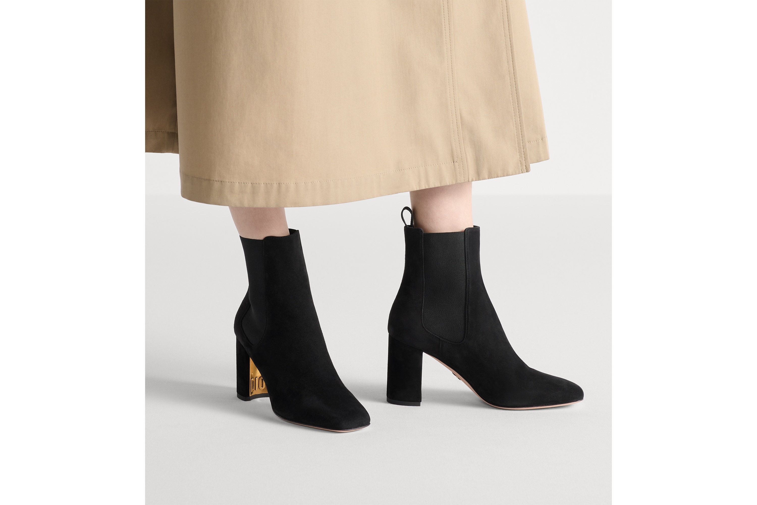 Dior D-art Heeled Ankle Boot In Black