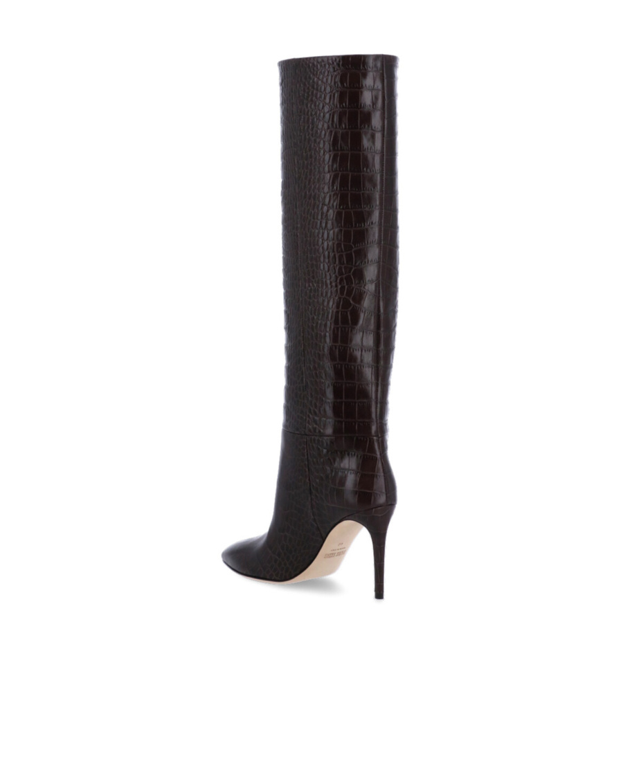 Paris Texas Crocodile-embossed 110mm Knee Boots In Black