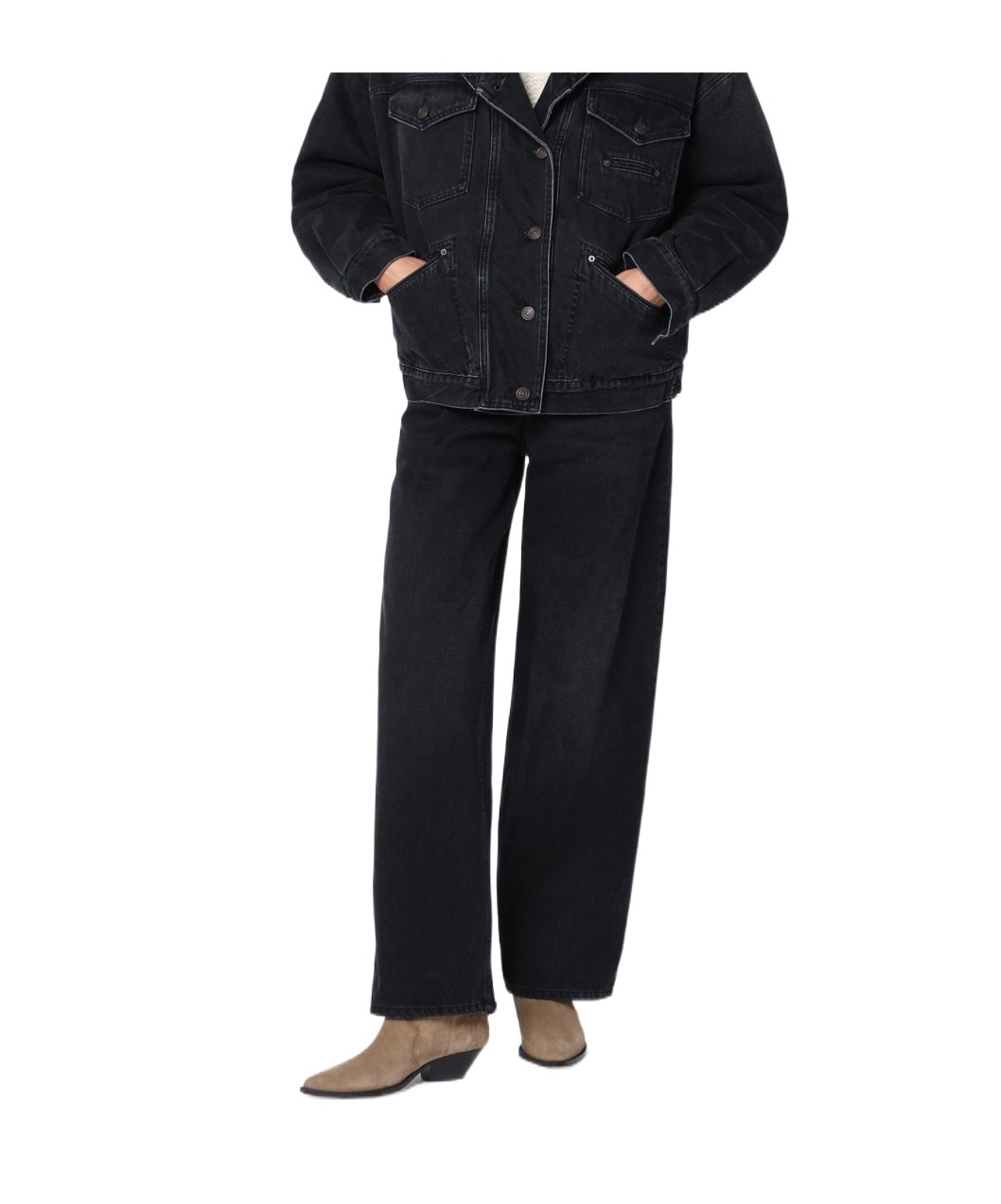 Isabel Marant Vetan High-rise Wide-leg Jeans In Black