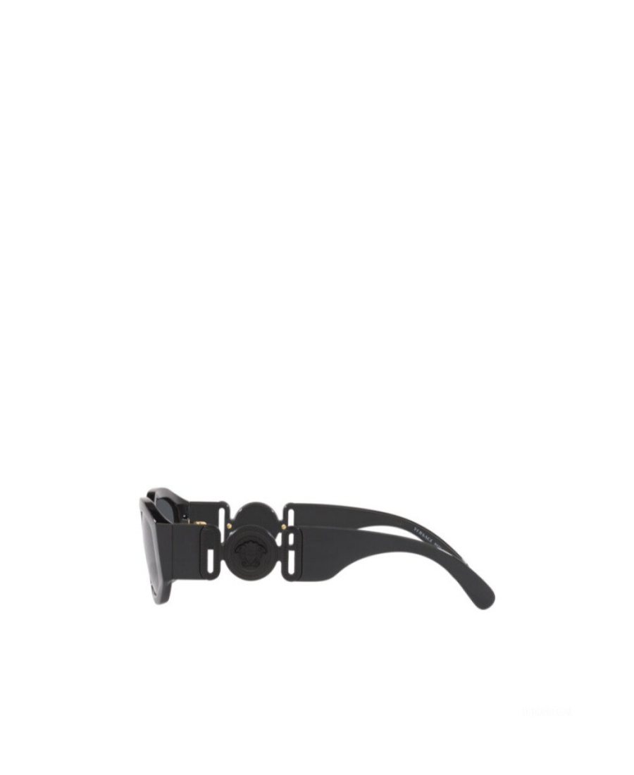 Versace Logo Geometric Frame Sunglasses In Gray