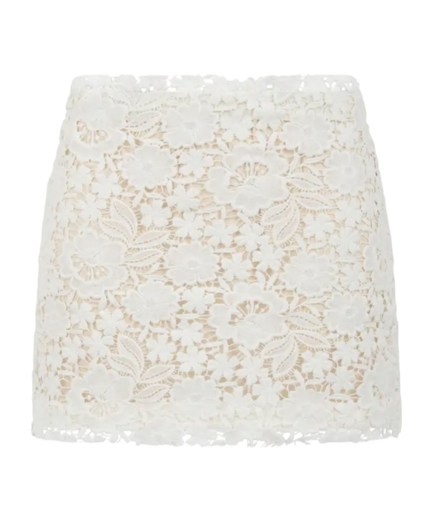 P.a.r.o.s.h Lace Mini Skirt In White