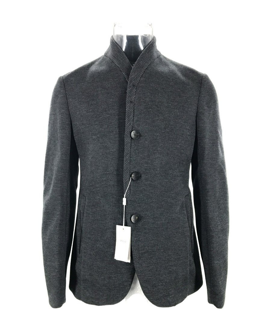 Armani Collezioni Long-sleeved Casual Jacket In Black