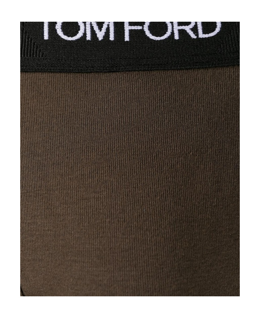 Tom Ford Logo-waistband Cotton Boxers In Brown