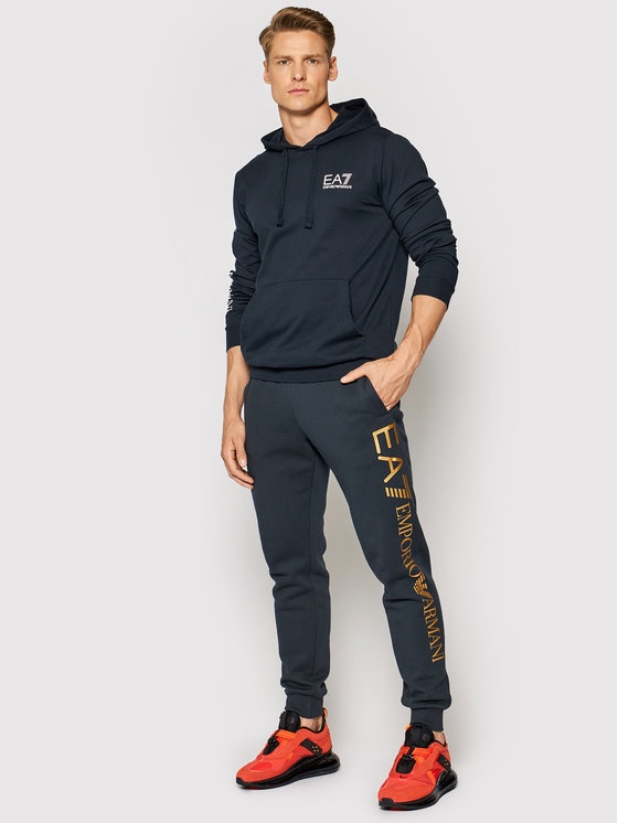 Ea7 Logo-print Hoodie In Black