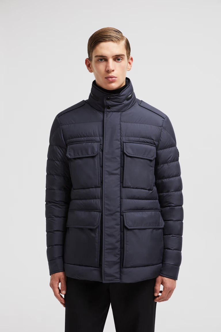 Moncler Munt Hooded Zip-up Down Jacket In Blue