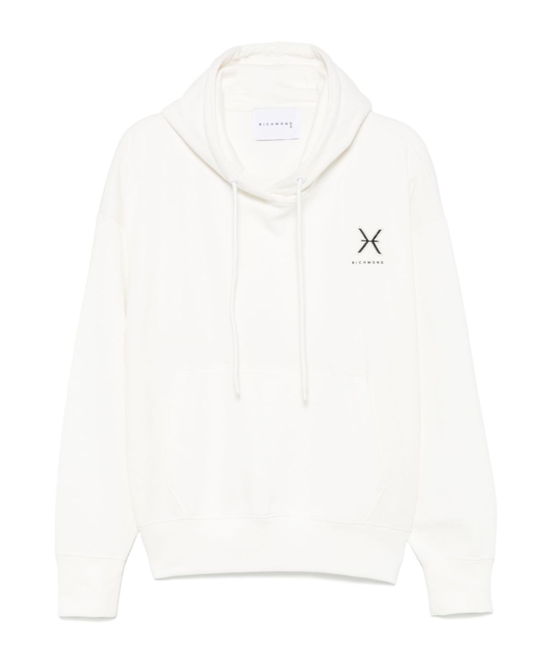 John Richmond White Hoodie With Drawstring And Logo Detail