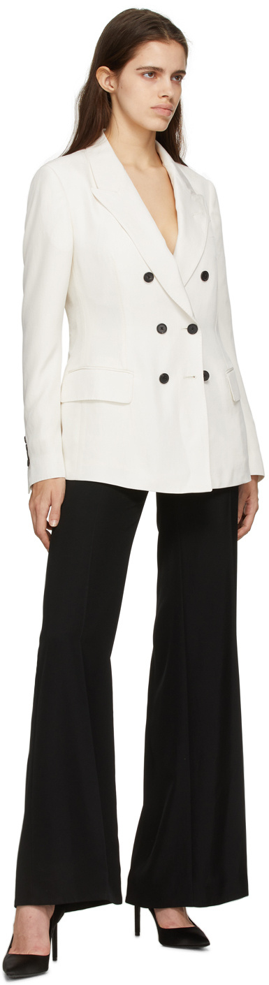 Tom Ford Off-white Twill Double-breasted Blazer In White