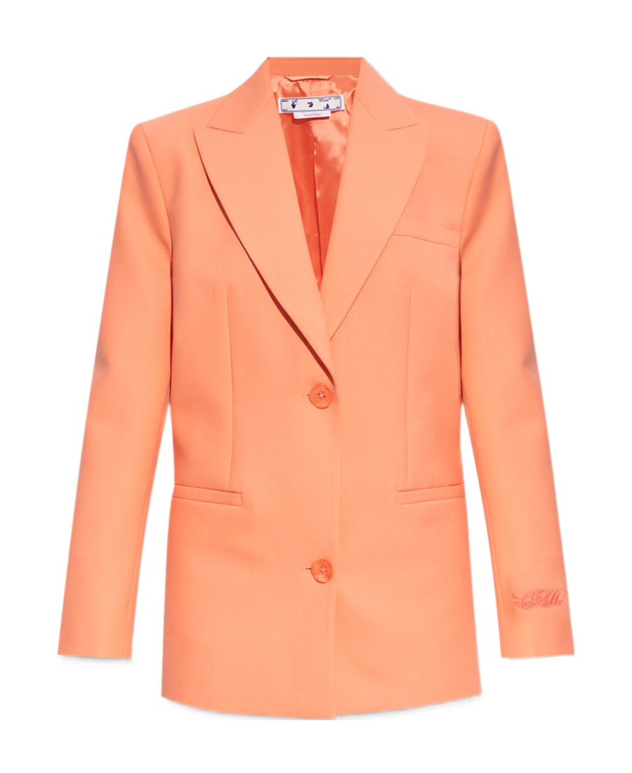 Off-white Blazer In Orange Wool In Pink