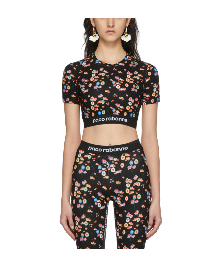 RABANNE PATTERN PRINTED SHORT SHORT-SLEEVED T-SHIRT