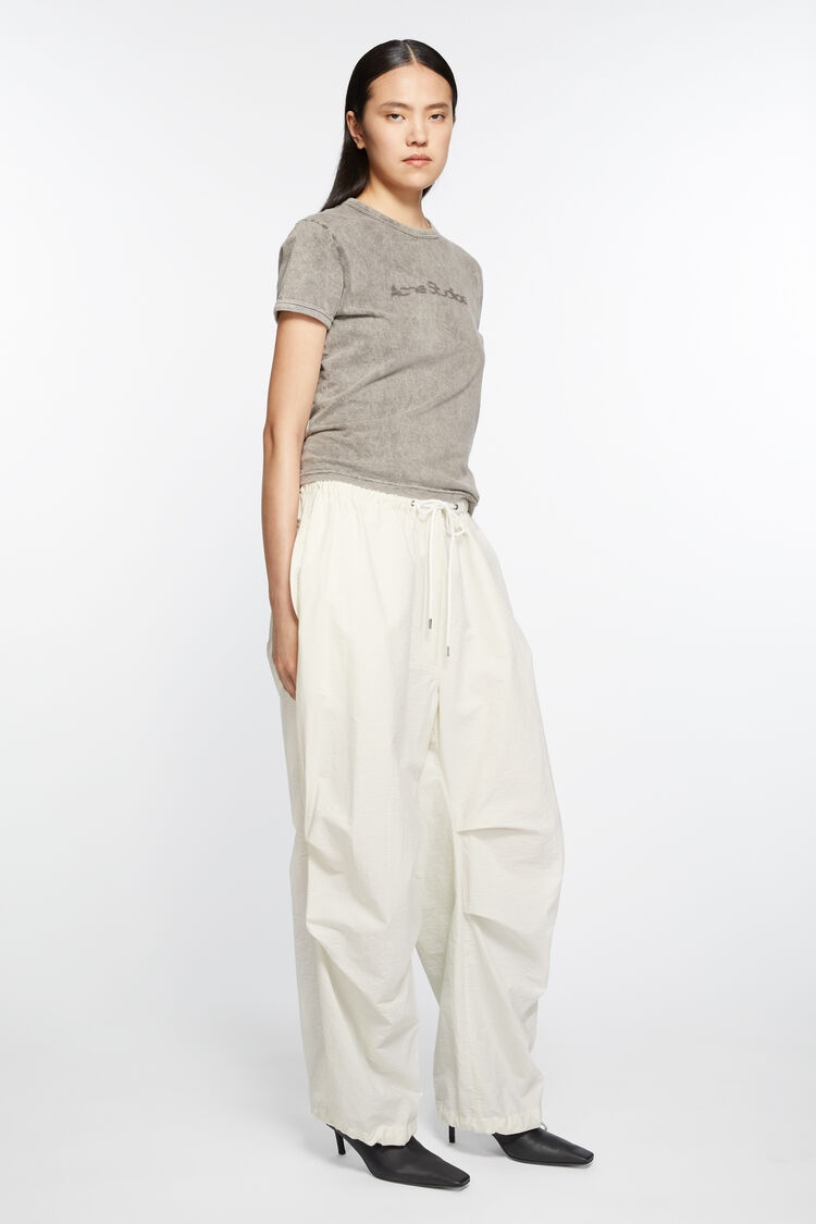 Acne Studios Drawstring Wide-leg Trousers In White