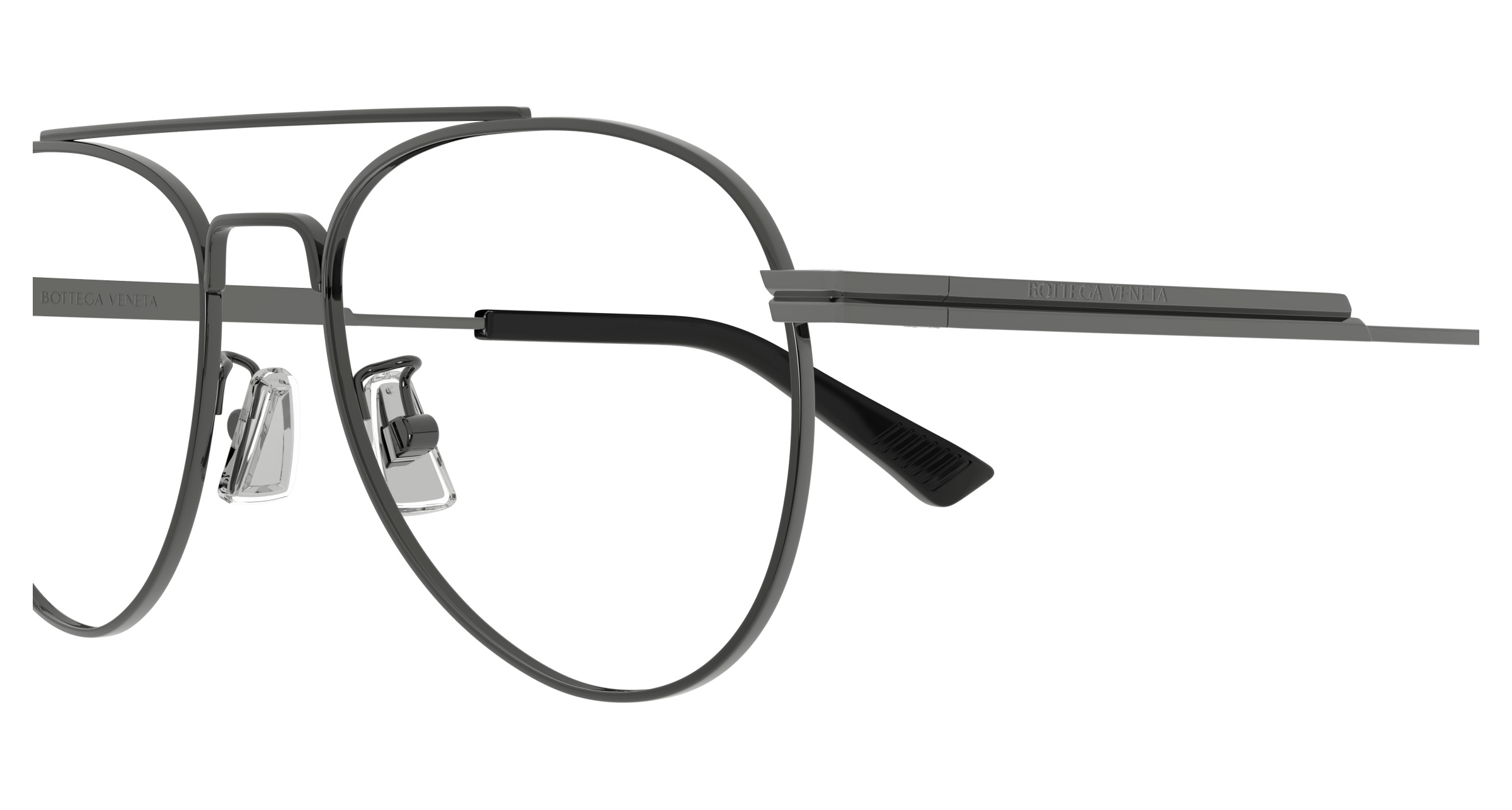 Bottega Veneta Eyewear Pilot Frame Glasses In Black