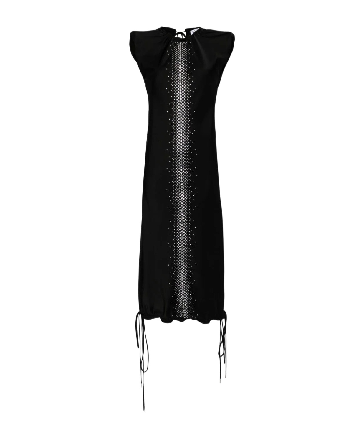 Attico Rhinestone-embellished Midi Dress In Black