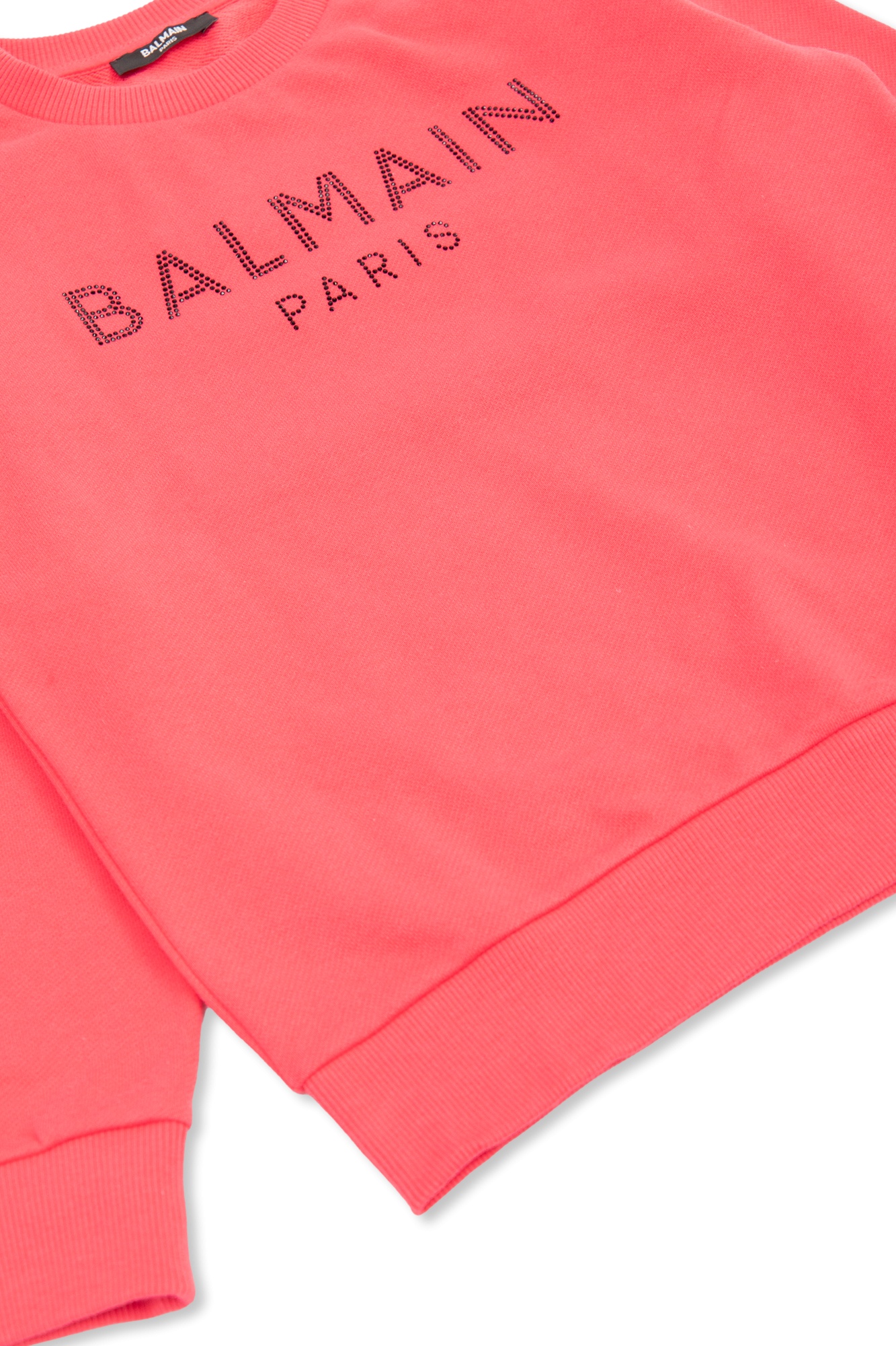 Balmain Logo-embellished Cotton Sweatshirt In Pink