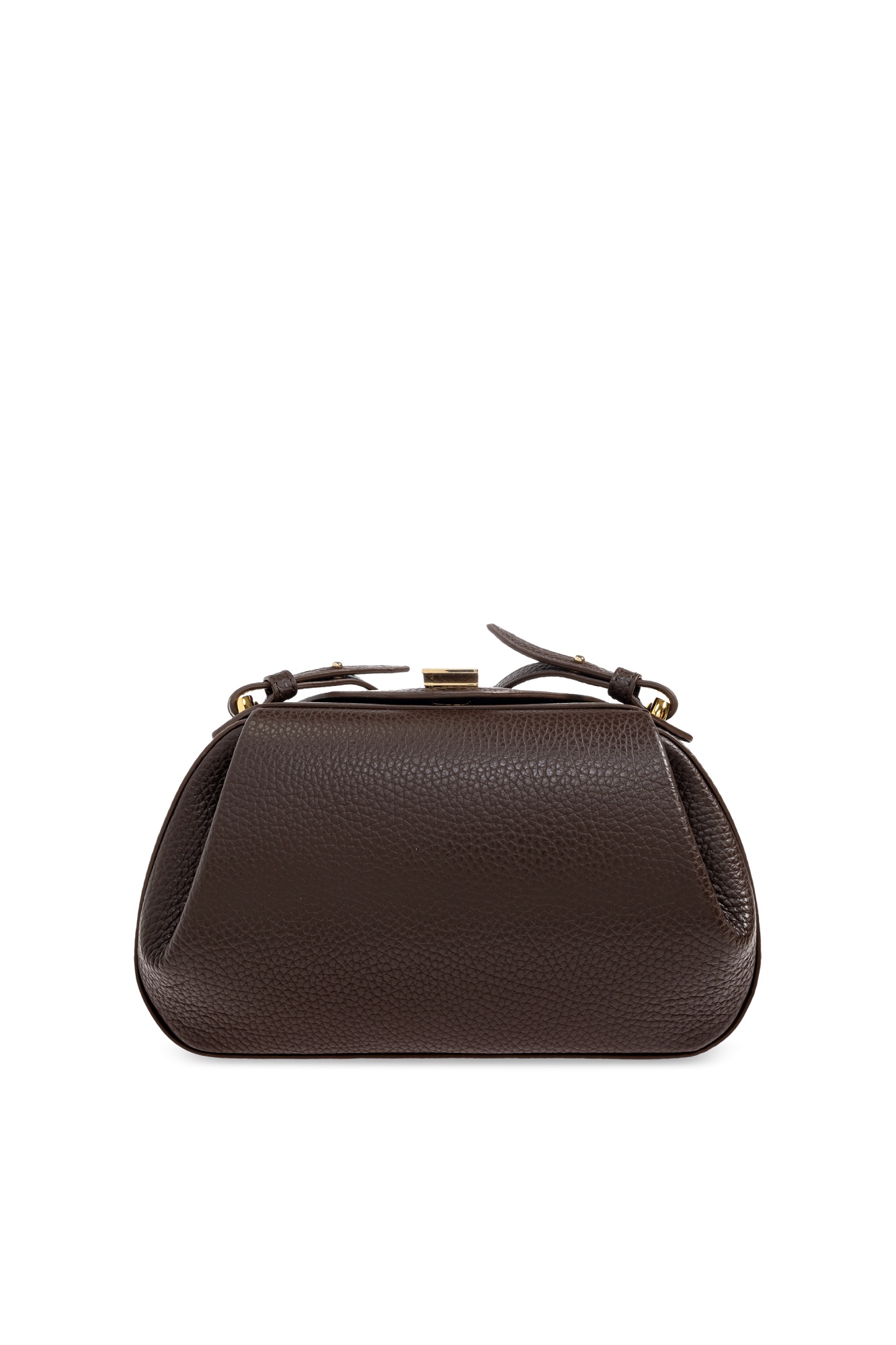 Yuzefi Leather Clasp-detail Shoulder Bag In Black