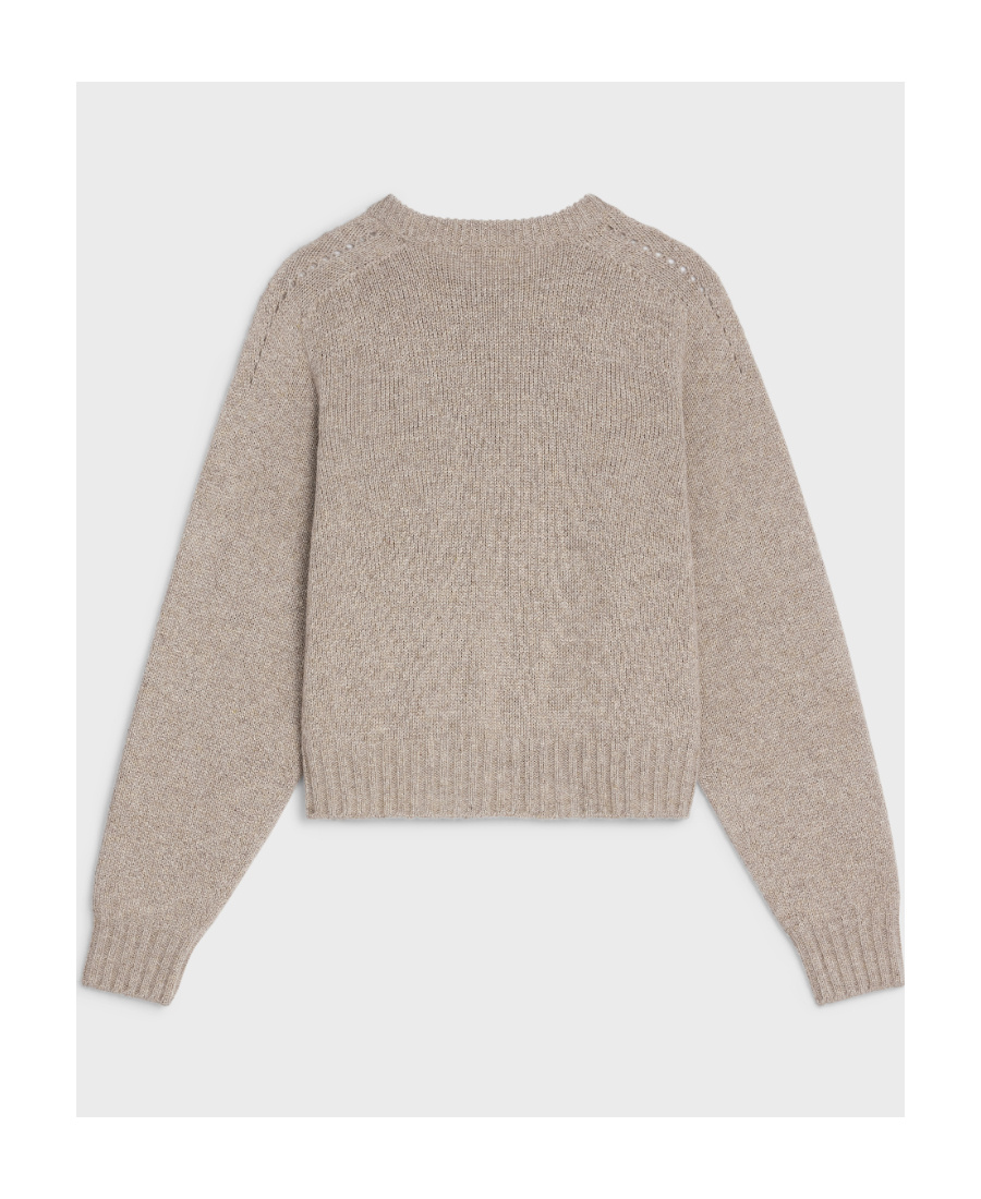 Celine Triomphe Knitted Sweater In Nude