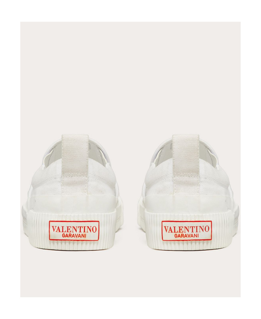 Valentino Vltn Canvas Slip-on Sneaker In White