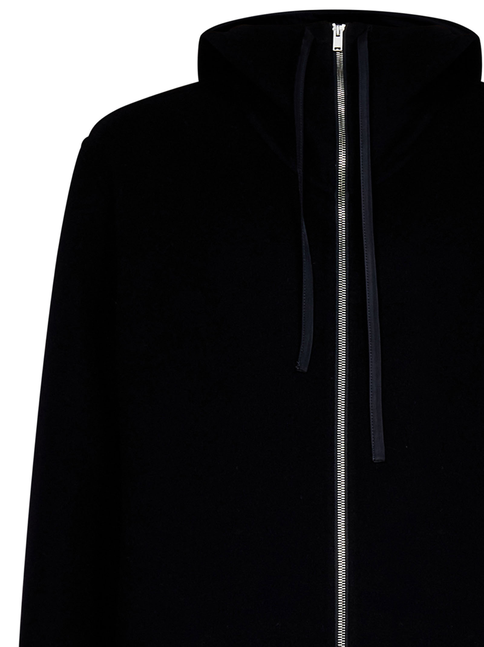 Jil Sander Zip-up Cashmere Hooded Jacket In Black