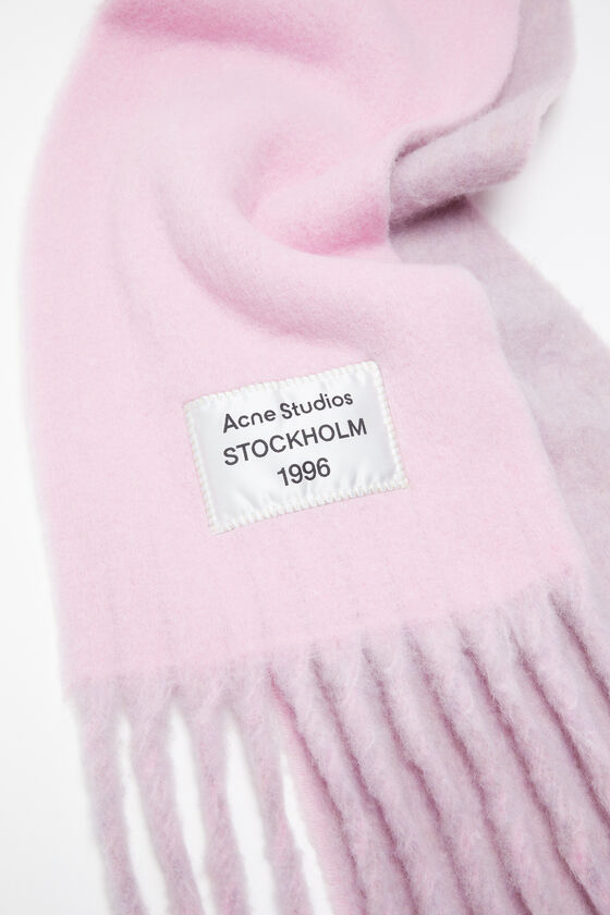 Acne Studios Logo Patch Fringed Scarf In White