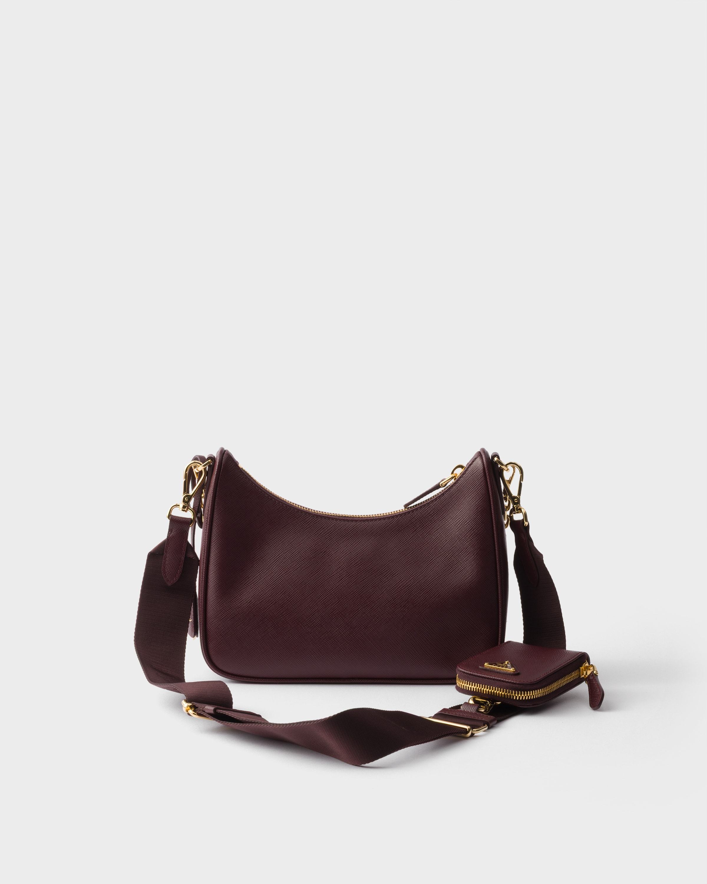 Prada Re-edition 2005 Zipped Shoulder Bag In Burgundy