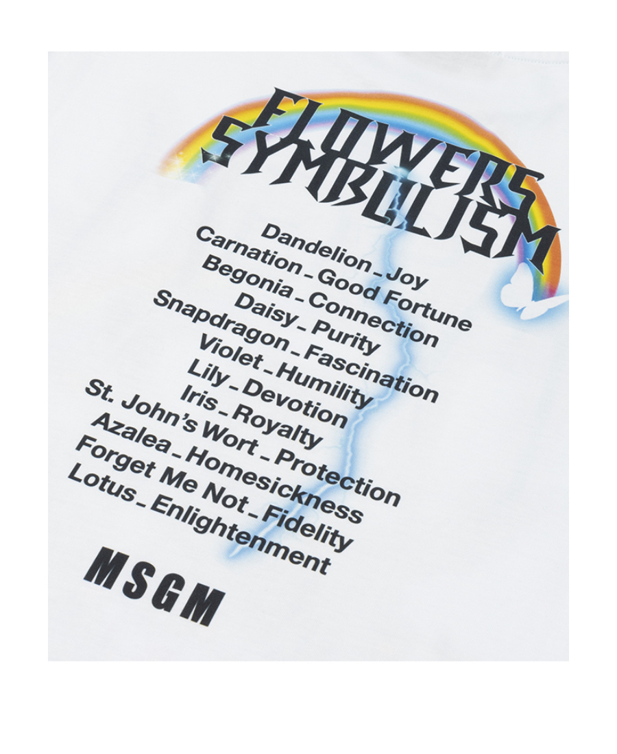 Msgm Printed Short-sleeved T-shirt In White