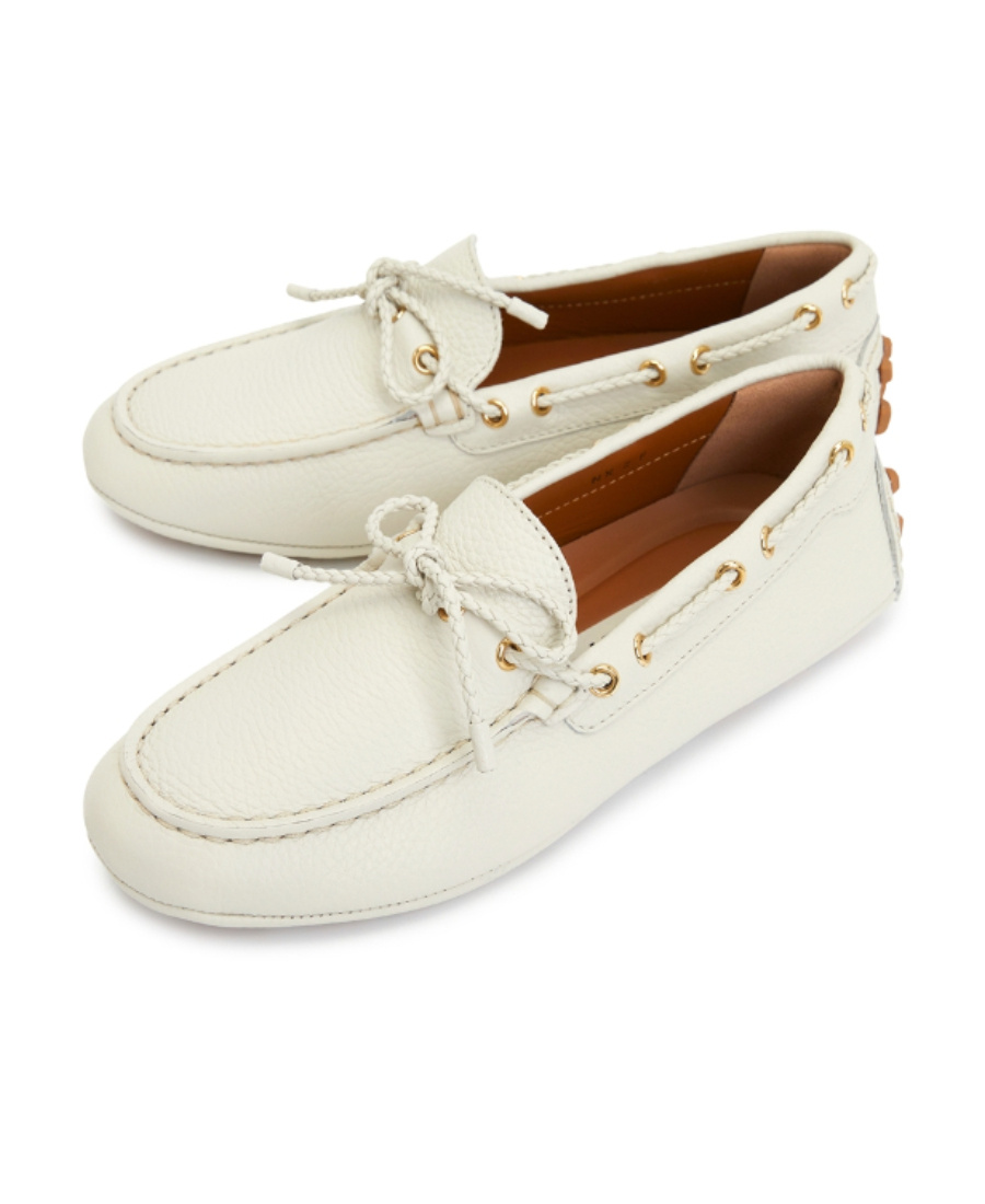 Bally Round-headed Flat Shoes In White