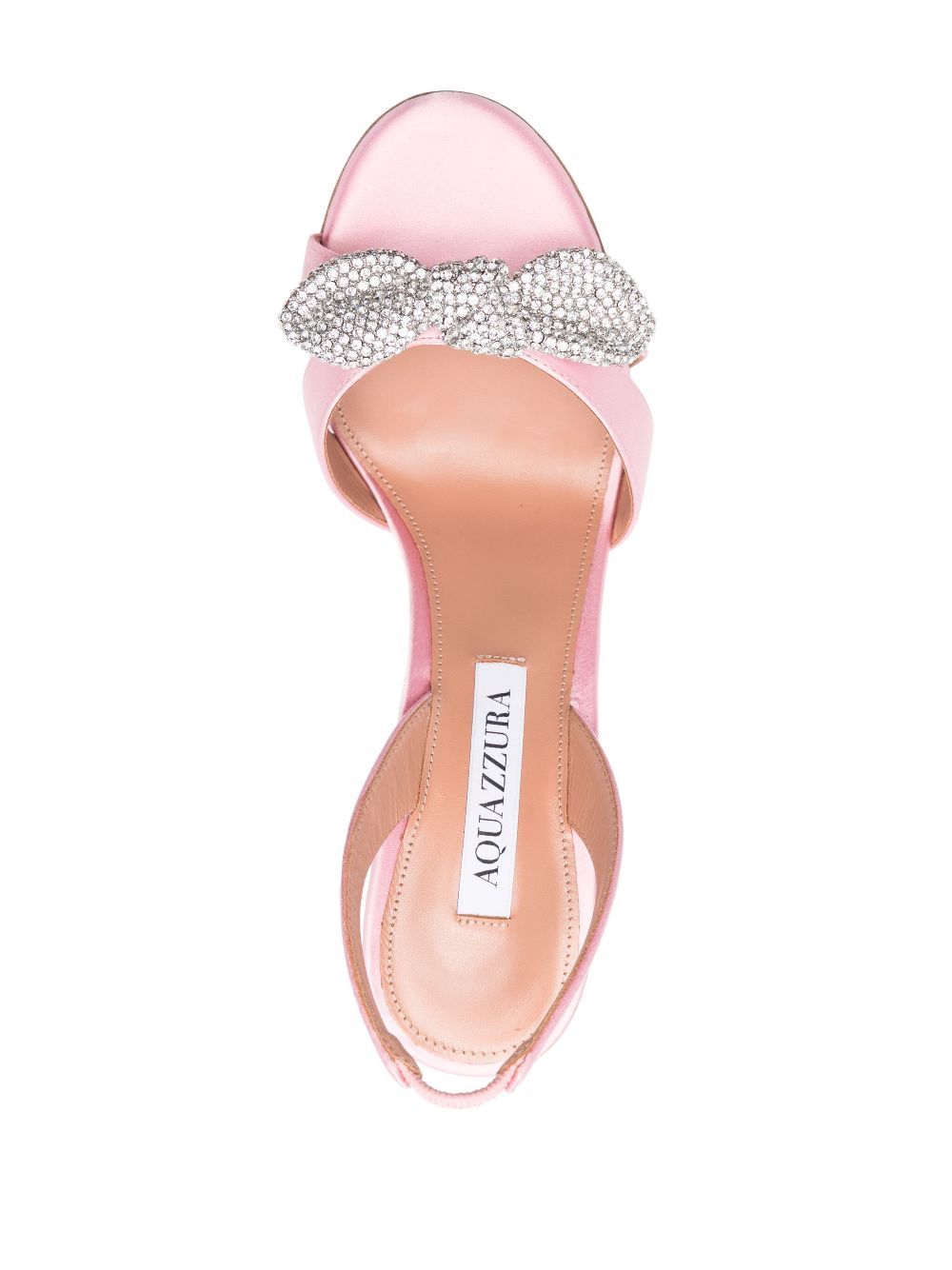 Aquazzura Heel Sandals With Cut-out Detailing And Embellished Bow In Pink