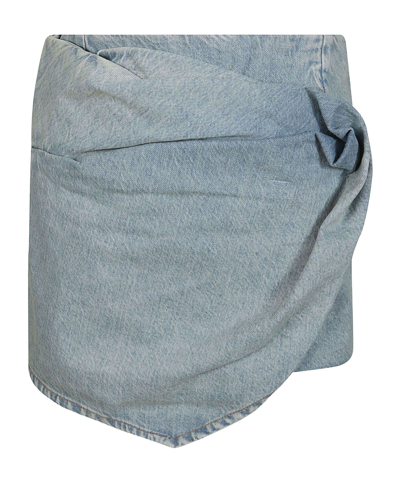 Red Valentino Irregular Denim Skirt In Gray