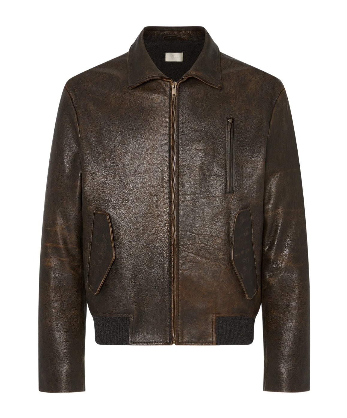 The Row Akia Jacket In Leather In Brown