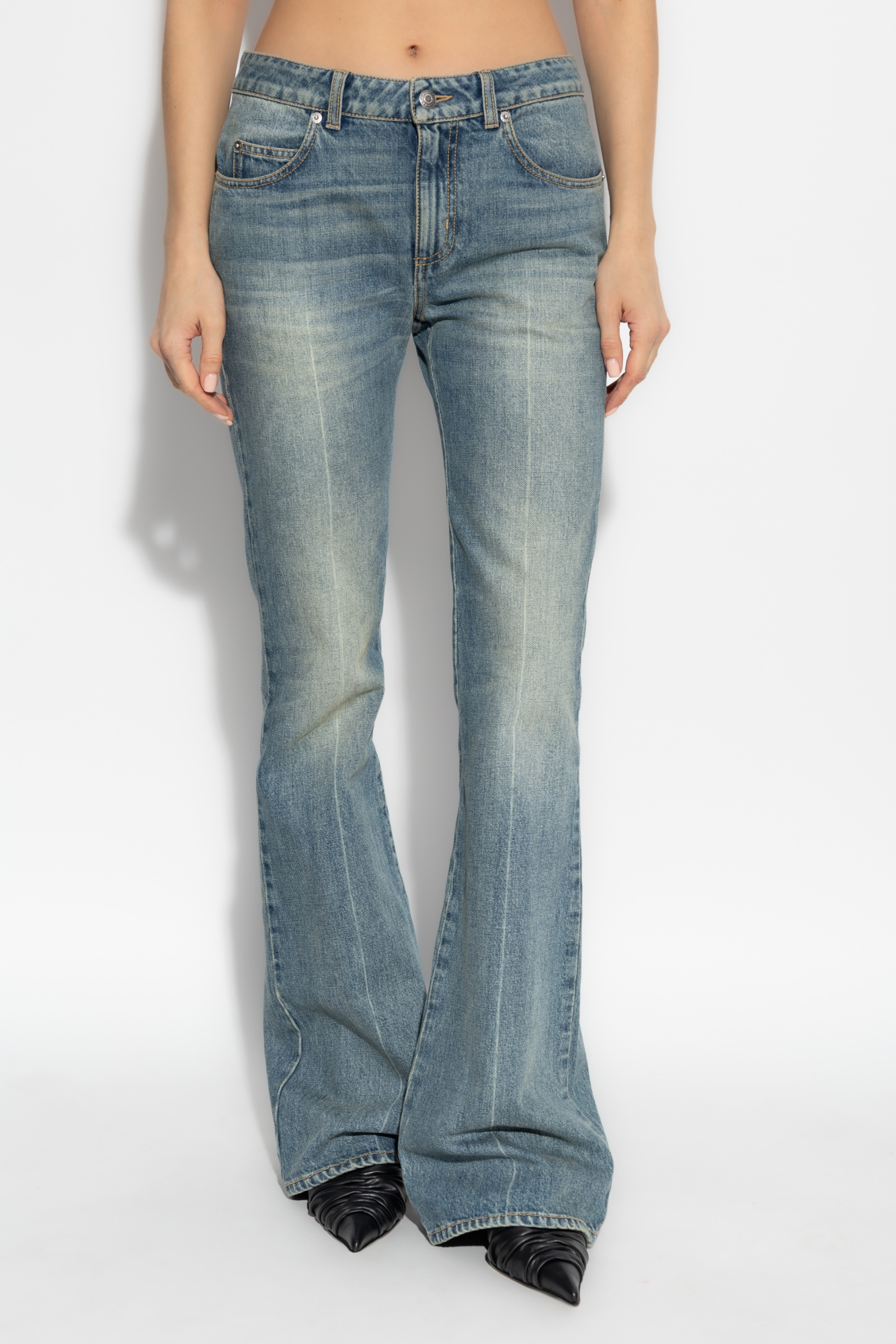 Alexander Mcqueen Boot-cut Leg Denim Pants In Blue