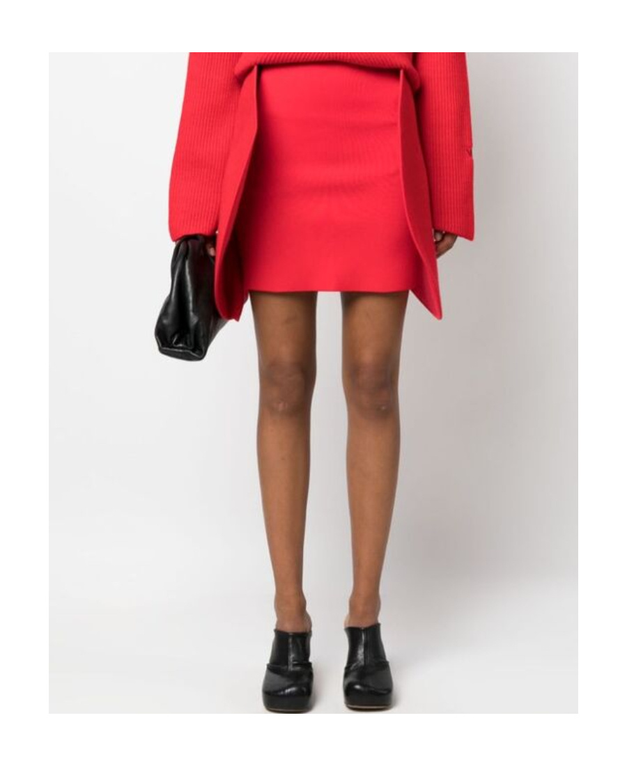 VICTORIA BECKHAM CIRCULAR 3D-DETAILING RIBBED MINISKIRT