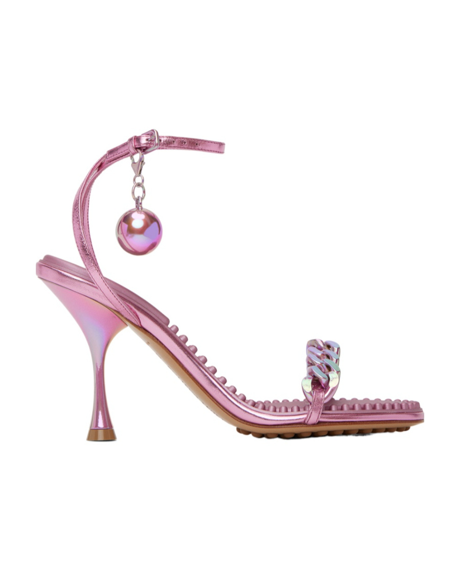 Bottega Veneta Pink Dot Heeled Sandals In Pink