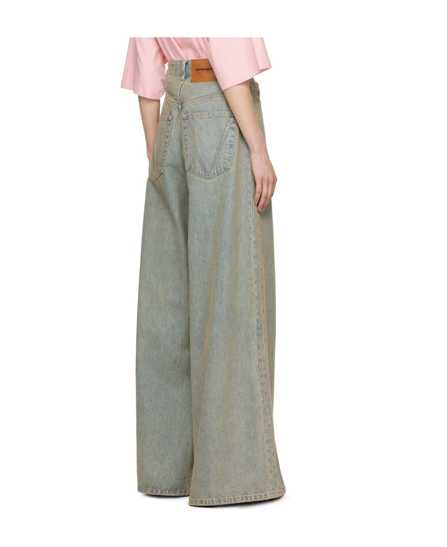 Vetements Faded Wide-leg Jeans In Gray