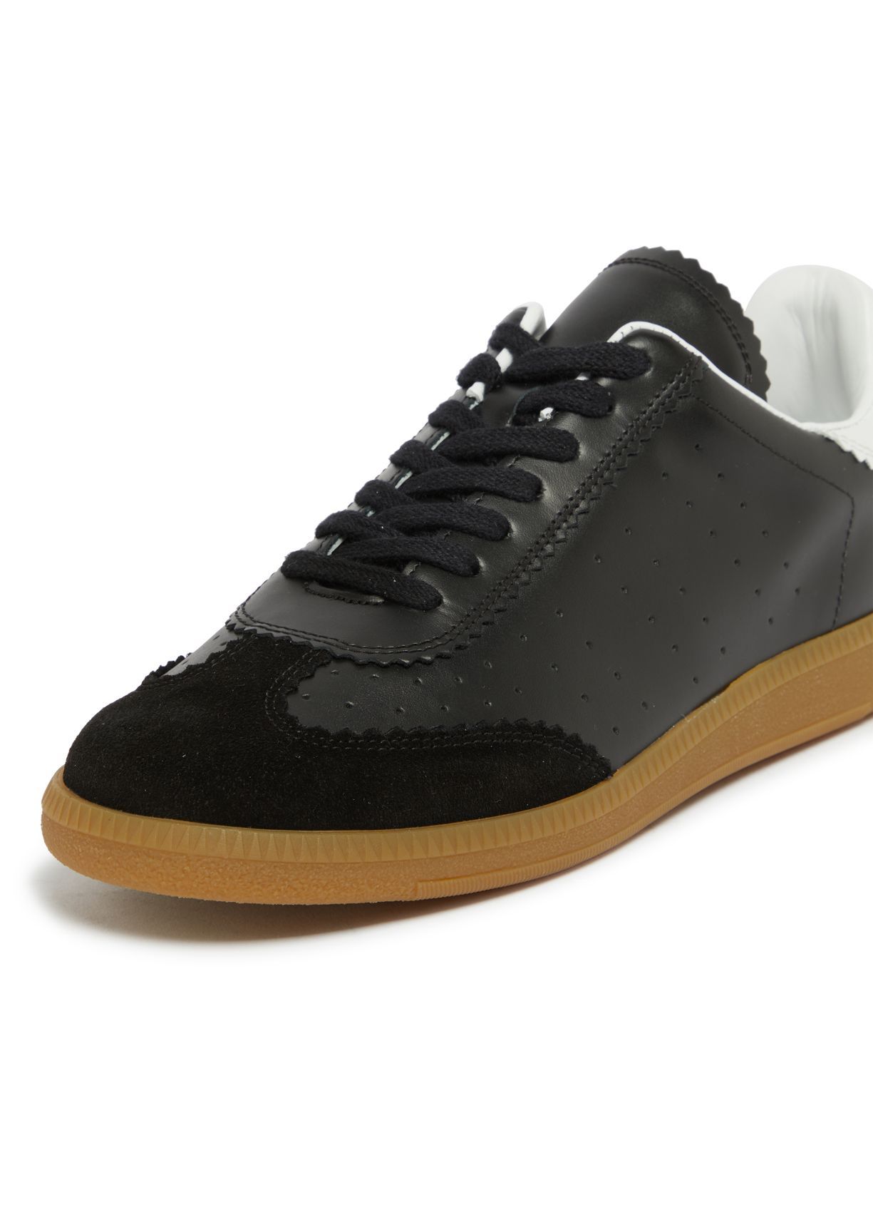 Shop Isabel Marant Round Toe Low-top Sneakers In Black