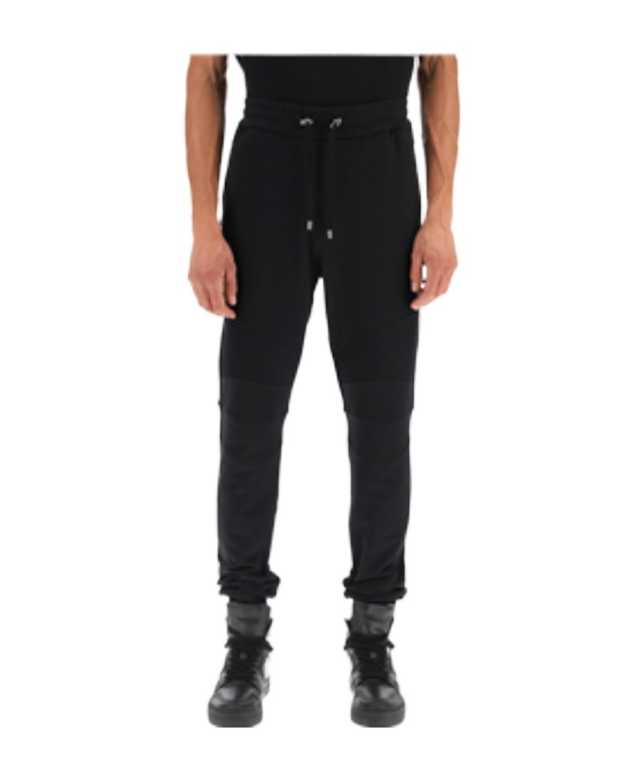 Balmain Uez Vert Cotton Track Pants In Black