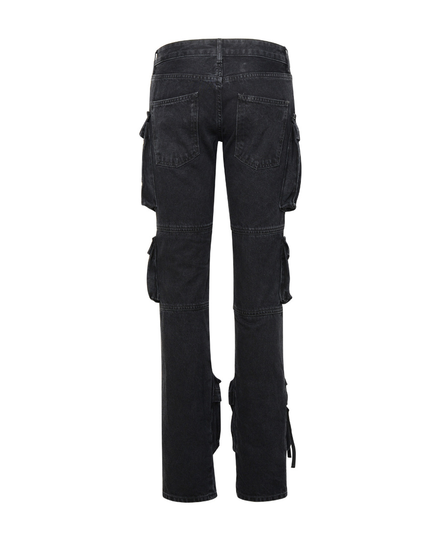 Attico Essie Flared Cargo Pants In Black