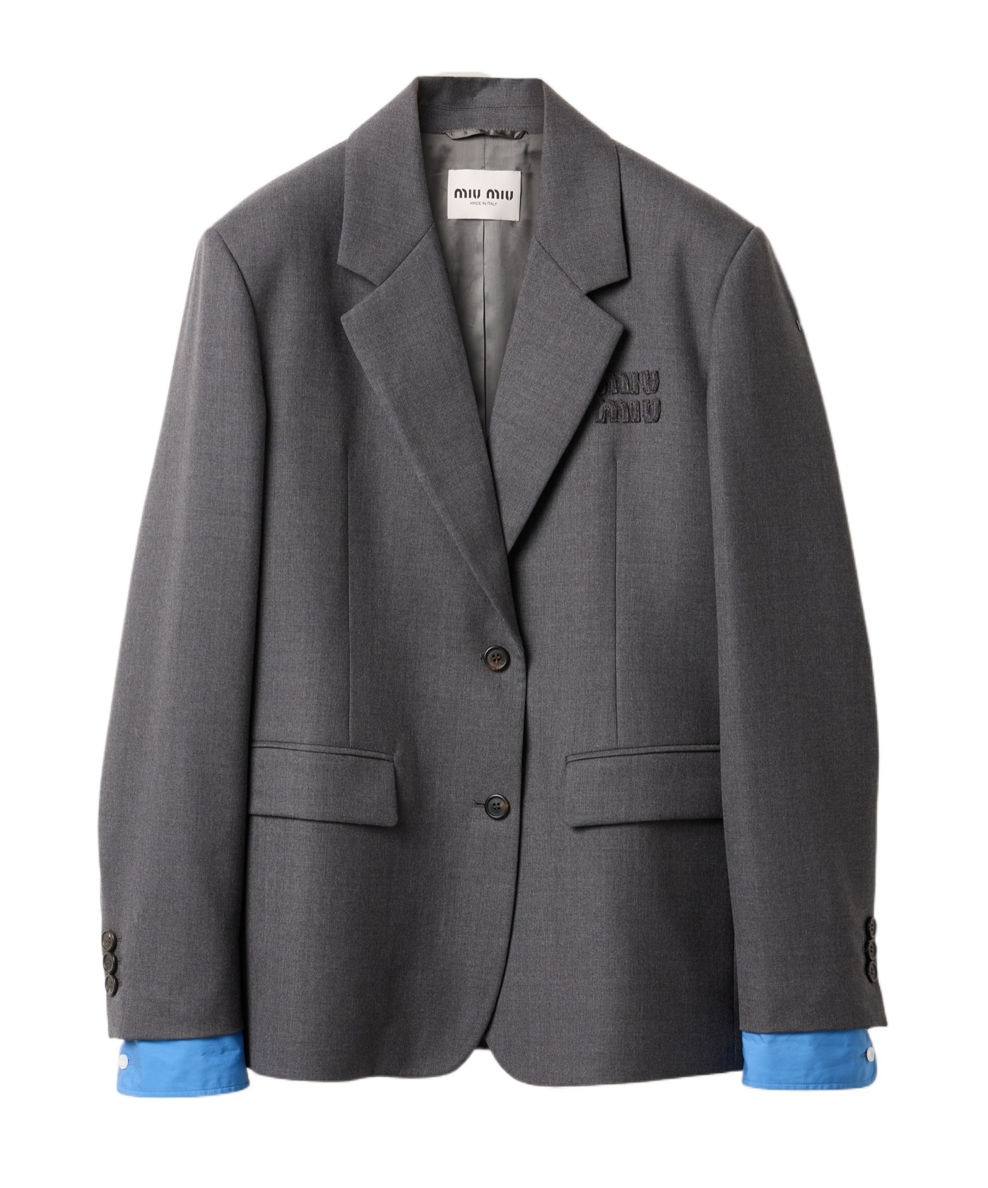 Miu Miu Single-breasted Wool Blazer In Black