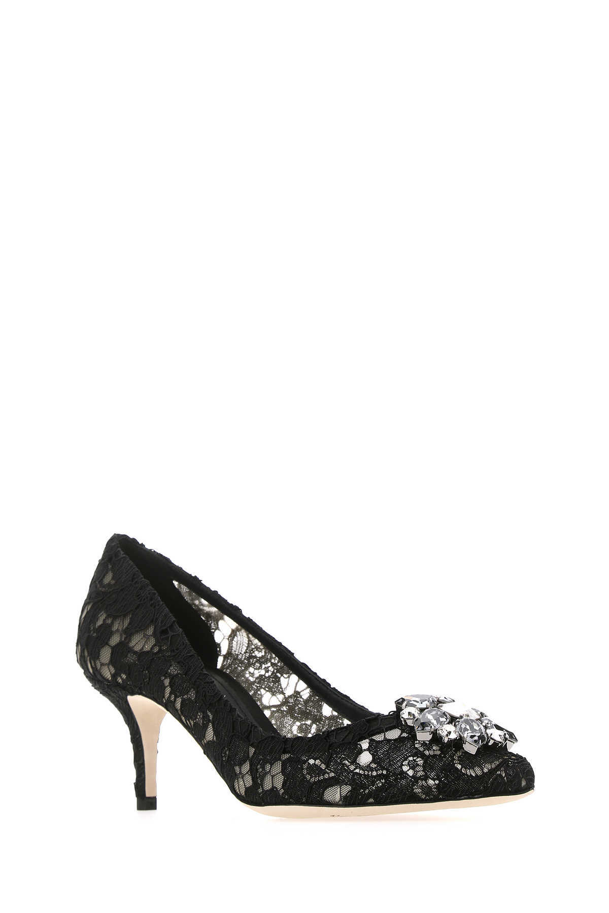 Dolce & Gabbana Bellucci 90 Crystal-embellished Pumps In Taormina Lace In Blue