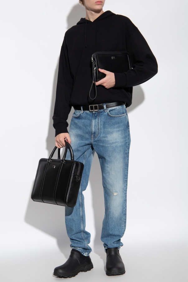 Givenchy Hoodie With Baroque Embossing Sweatshirts In Black
