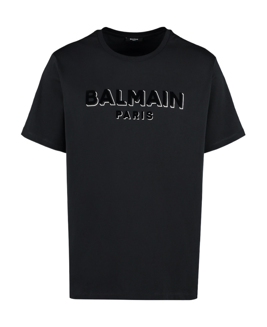 Balmain Logo-print Organic Cotton T-shirt In Black