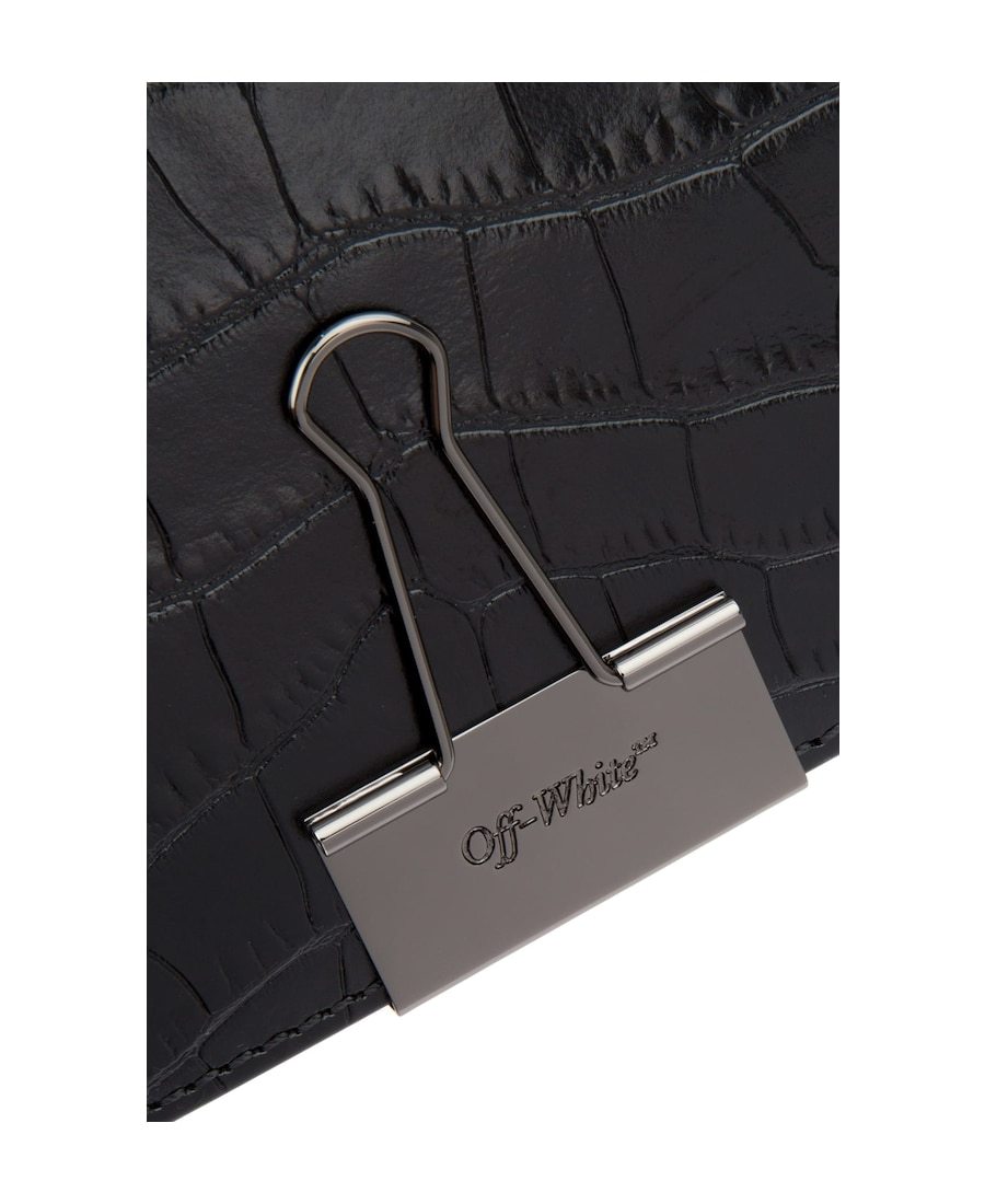 Off-white Crocodile Clip Satchel In Black