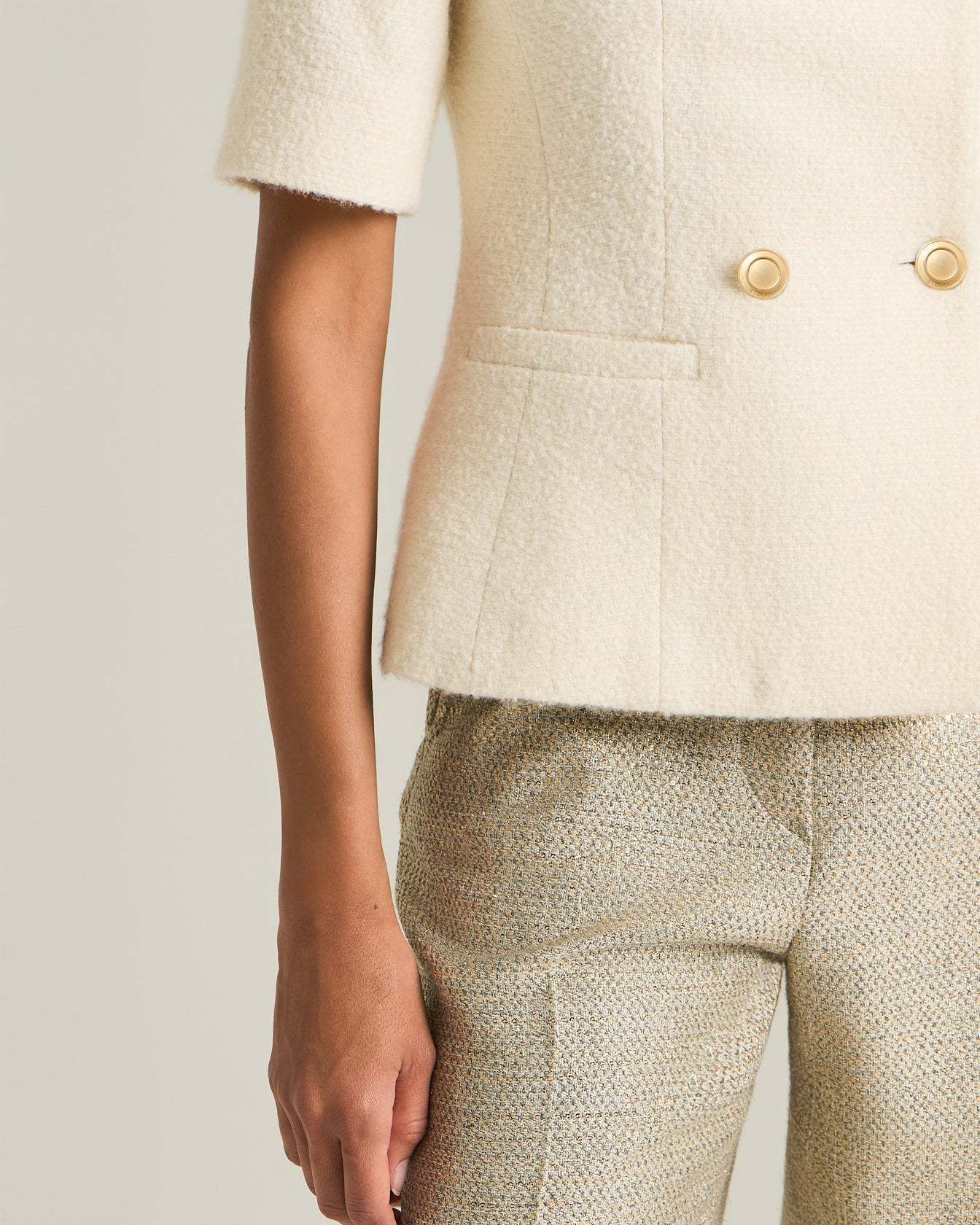 Kiton Viscose Lamé Effect Trousers In Nude