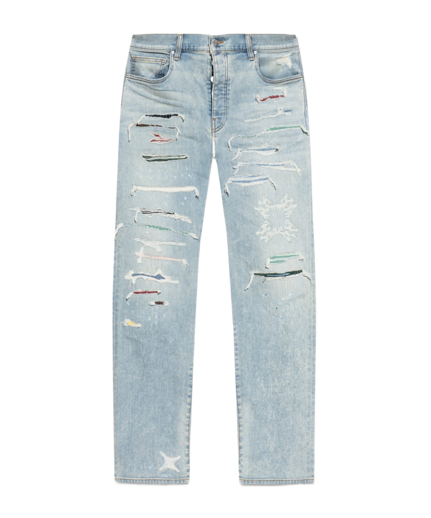 Amiri Ma Quad Repaired Jeans In Green