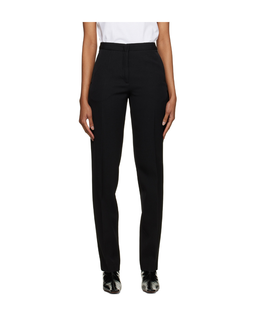 Shop Jil Sander Four-bag Pleated Casual Pants In Black