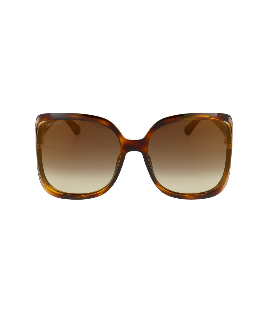 Jimmy Choo Logo Full-frame Sunglasses In Brown