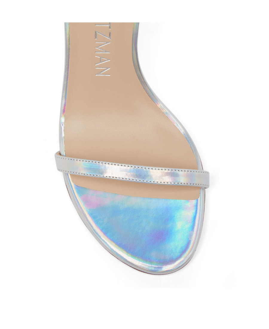 Stuart Weitzman Metallic-effect 100mm Sandals In White