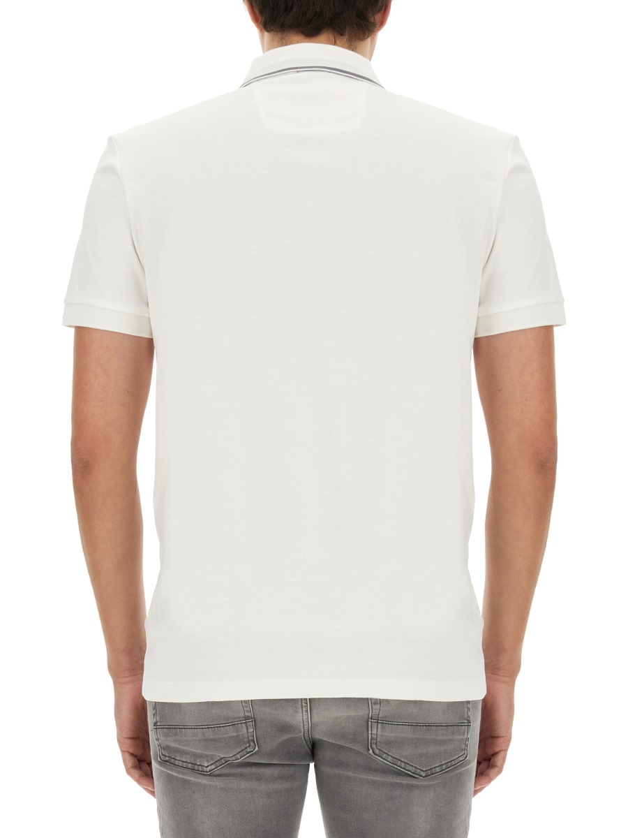 Hugo Boss Logo-print Polo Shirt In White