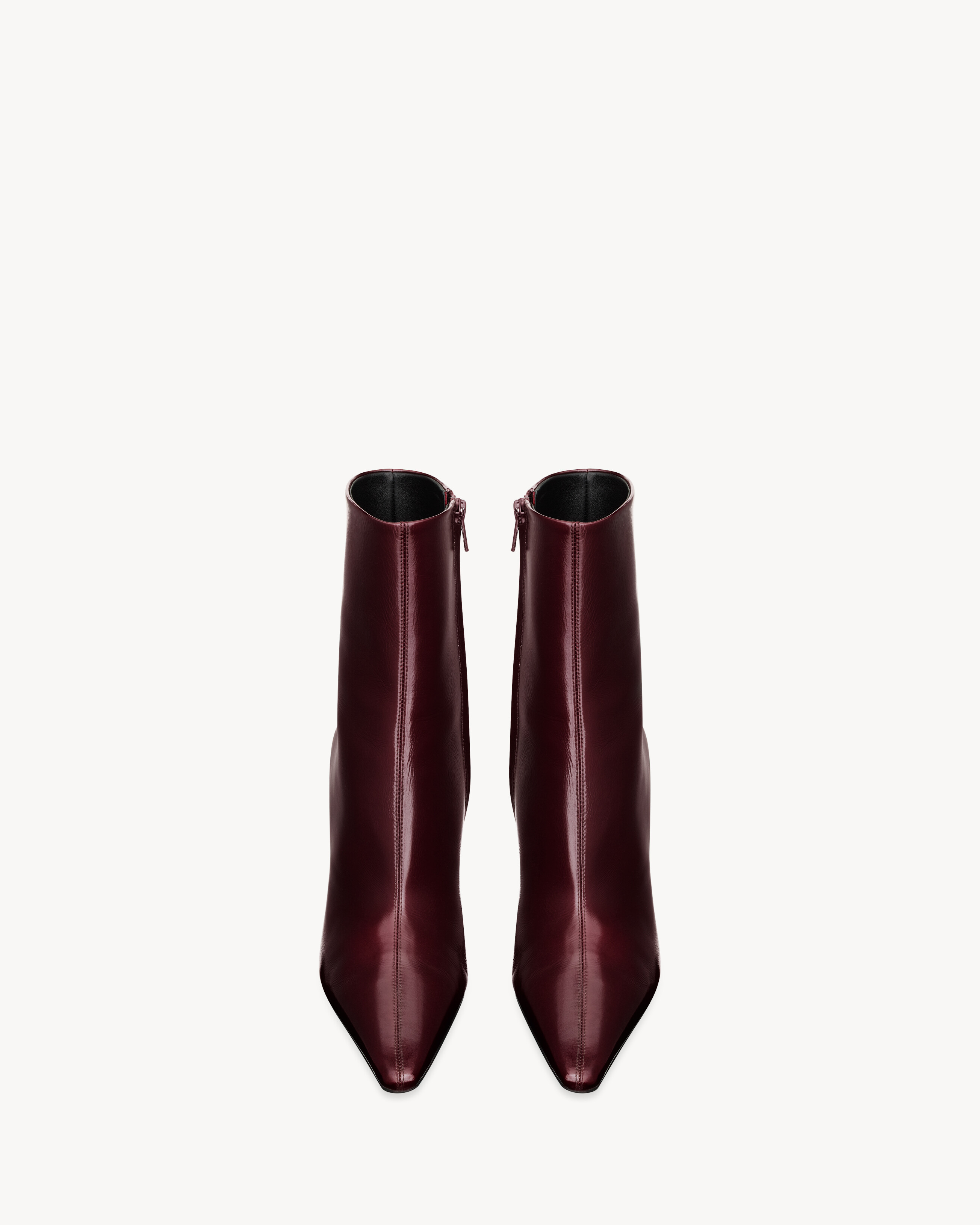 Saint Laurent Ashley Ankle Boots In Burgundy